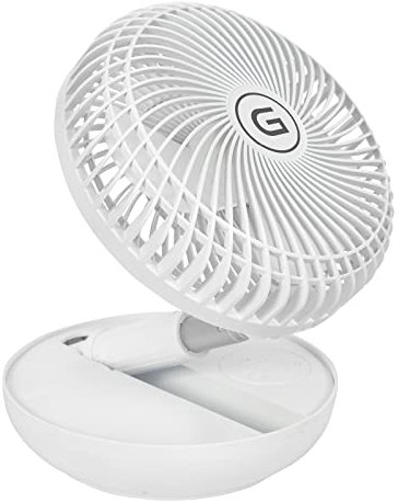 GUTFELS Tischventilator VENTI 3030 R, 17 cm Ø, nutzbar als Powerbank, USB Ventilator mit 10.000 mAh Akku, Touchbedienung, 4 Geschwindigkeiten, bis 100 cm Höhe