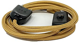 Cableado para lámpara Abat-Jour con cable eléctrico tejido. Varios colores. (Oro)