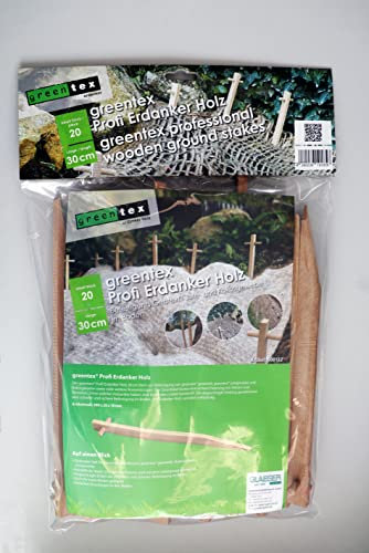 greentex Profi Erdanker | Befestigungsmaterial | 300 x 20 x 10 mm Erdanker aus Holz | Bodenanker zur Befestigung von Geotextilien | Besonders Starke Haltekraft (20)
