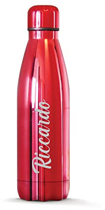 THE STEEL BOTTLE - Incisione a Laser su Bottiglia Termica in Acciaio Inox, Isolamento sottovuoto a Doppia Parete, capacità 500 ml, Chiusura Ermetica, Borraccia Portatile (Red Gold)
