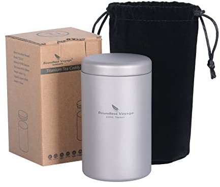 iBasingo Titan Teedose Kaffeedosen 200ml Kleine Tea Caddy Tragbares Mini Blechglas Kaffeepulver Vorratsbehälter Outdoor Reise Kleines Exquisites Salz Pfeffer Gewürzglas Ti3210D