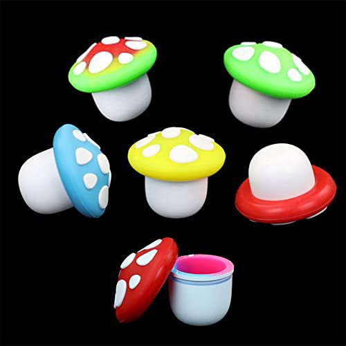 wonbest Silikon-Wachs-Konzentrat-Behälter Antihaft-Glas, 5PCS Pilz-Gläser Geeignet für die Lagerung Ton, Hautcreme, Farbe, Lippenbalsam, Kräuter-Wachs