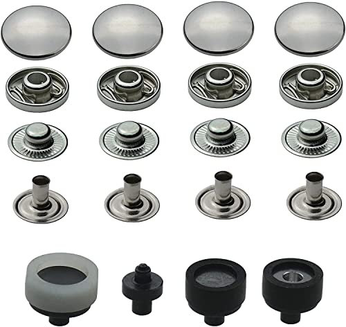 S-Feder Druckknöpfe 12,5 mm + passendes ISTA TOOLS Werkzeug kompatibel mit Prym Vario-Zange, Snaps Buttons Metallknöpfe rostfreie Knöpfe S-Federverschluss (20 Stück)