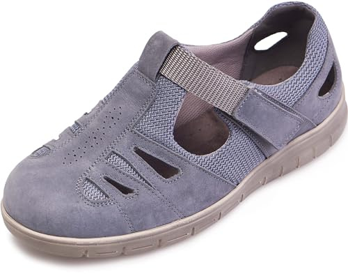 Cosyfeet Jacqueline - Grey - 5-6E - Extra Wide Women's Sandals