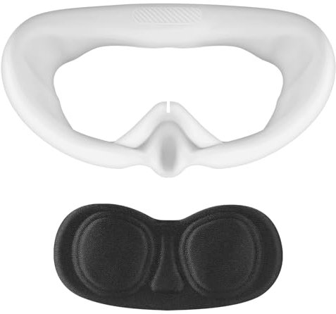 Geekria Sweat Proof Silicone Face Cover Pad Compatible with Pico Neo 4, Washable Lightproof Anti-Leakage, VR Headset Replacement Accessories (White)