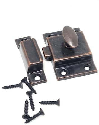 Bronze Finish Thumb Turn Catch Latch Lock Cupboard Cabinet Door Includes Screws