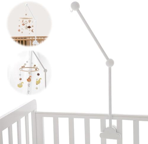 Mobile Halterung, Halterung für Mobile Baby Weiß, Mobile Halterung Wickeltisch, Baby Mobile Halterung Holz Wolken für Babybett und Laufstall für Aufhängung Spieluhr Windspiel Bettglocke