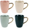 EYMPEU 4 Tasses à Café en Céramique avec Poignées Dorées, Ensemble de Mugs de Couleurs Variées pour le Café, le Thé, et le Lait, 360 ml
