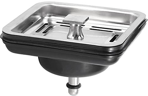 Lobamop Tapón cuadrado de acero inoxidable para fregadero de cocina, tapón de malla de desagüe, cesta de desagüe, tapón de residuos, electrodomésticos de cocina