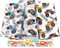Monster Trucks Geschenkpapier - Dune Buggy, Geländewagen, Rennwagen Springen Abenteuer - 4 Bögen 50 x 70 cm für Jungen, Mädchen, Kindergeburtstag