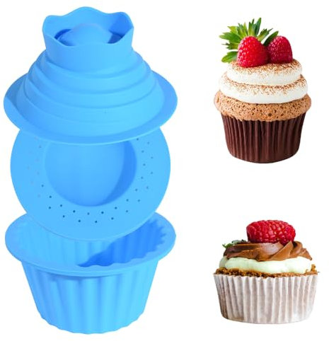 Giant Cupcake Molds,Dishwasher Safe Big Top Silicone Cupcake Molds,Non-Stick Jumbo Caupcake Bake sets for Easy Cake Decorating and DIY Bake tools(3 pack) (Blue)