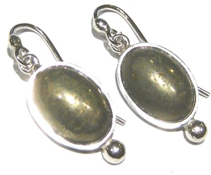 Pyrit Ohrringe silber 925%