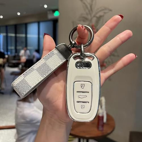 DDHHBH Fundas para Llave de Coche para Audi Q5 Audi Q5L,Metal Estuche con Llavero Protectora Llave Mando a Distancia Carcasa para Mando Hombre Mujer Gadgets Decoración Coche,B-2