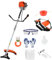 Débroussailleuse Thermique Professionnelle 52 cm3 3CV Système Anti Vibration - 2 en 1 Coupe-Bordure avec Tête de Coupe Double Fil et Lame 3 Dents Modèle Conçu Pour les Pros Coupe-Bordures Orange