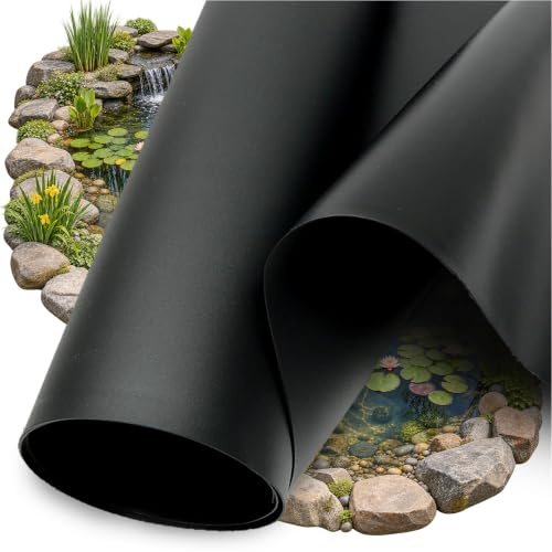 TeichVision - Premium PVC Teichfolie schwarz - Stärke 1 mm - 2 m x 7 m | PVC Folie schwarz auch geeignet als Hochbeet Folie wasserdicht