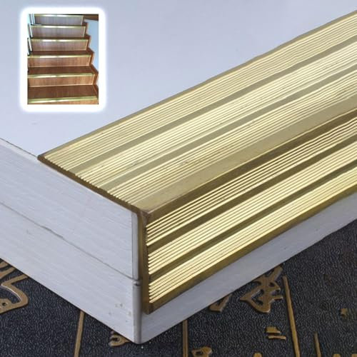 Moulures de Sol, moulures, Garnitures d'escalier, Bandes de recouvrement pour Personnes âgées, Femmes Enceintes, marches en Bois intérieures/extérieures (Taille : L 4 cm x H 3 cm (1 5/8 x 1 1/8))