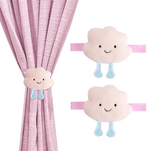 JINGIHE 2 Stück Vorhang Raffhalter für Deko Cartoon Wolken