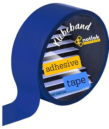 notlok Safety Work - Ruban adhésif de signalisation [Bleu, 50mm x 33m] | Bande de marquage au sol pour industrie & logistique | Ruban de sécurité adhésif & amovible