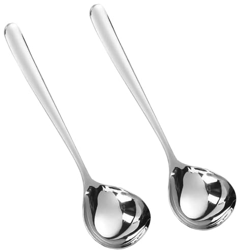 SUS304 Small Ladle Soup Spoon Stainless Steel Soup 20 cm Sauce Spoon Dishwasher Safe Pack of 2