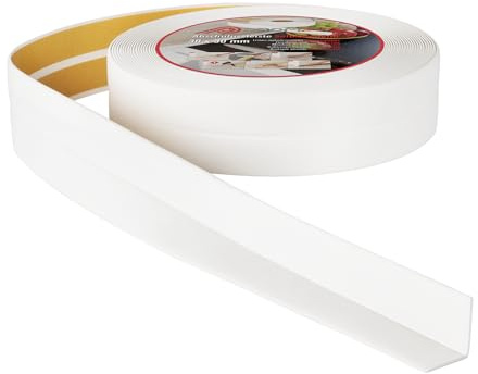 ProfiPVC Weichsockelleiste selbstklebend aus PVC 30x30mm 30m Weiß | weiche Abschlussleiste aus Kunststoff für Küche und Badezimmer, flexible Knickleiste, Bodenleiste Sockelleiste aus PVC