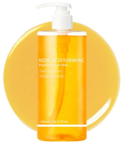Turmeric Kojic Acid Body Wash (with Niacinamide), 300ml Brightening Cleanser, improves uneven skin tone, deeply cleanses and creates radiant, beautiful skin