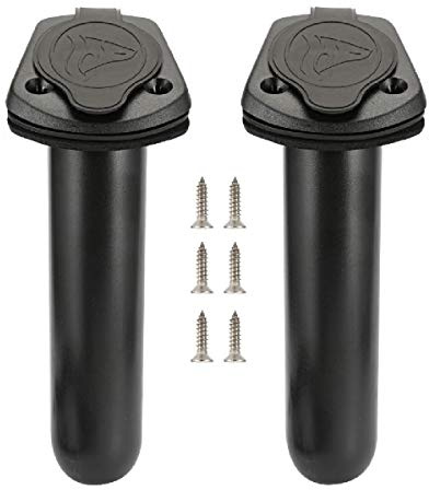 Anndason 2 Pcs Kajak Deck Kunststoff Angelruten-Halterung Inhaber und Gap Abdeckung Fishing Tackle Zubehör Werkzeug