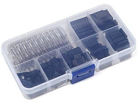 DollaTek 310PCS 2.54mm Male Female Dupont Wire Jumper and Female(1Pin 2Pin 3Pin 4Pin 5Pin 6Pin 8pin) Header Connector Housing Assortment Kit + Plastic Box