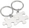 BOPREINA 2X Edelstahl 33*22mm Zwei Puzzle Schlüsselanhänger Partner Paare Liebe Freundschaft Schlüsselbund Schlüsselring Keychain