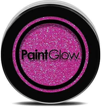 NEON UV GLITTER Shaker Eyeshadow Face Body Nail Fixing Gel Paint Glow (CANDY PINK)