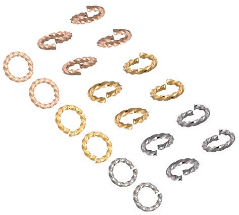 UNICRAFTALE 90St. 3 Farben 6mm Offene Biegeringe 304 Edelstahl-Biegeringe Offene Biegeringverbinder O-Ringe Für DIY-Armbandketten Schmuckhandwerk, Innendurchmesser 4 mm