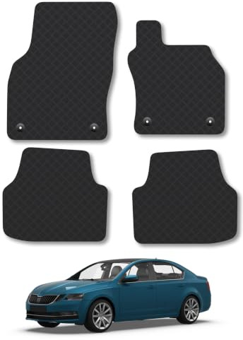 Skoda Octavia (2013-2020) 3mm Rubber Car Mats | Tailored Fit Durable Floor Mats Full Coverage Protection Waterproof Accessories Easy Clean Anti Slip Made in the UK