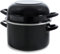 BK Fortalit Induktionsgeeigneter 22cm/5L Muschelkasserolle mit umkehrbarem Deckel, Backofen- und Bratensicherheit bis 160C, spülmaschinenfest, PFAS-frei, Schwarz, Blau