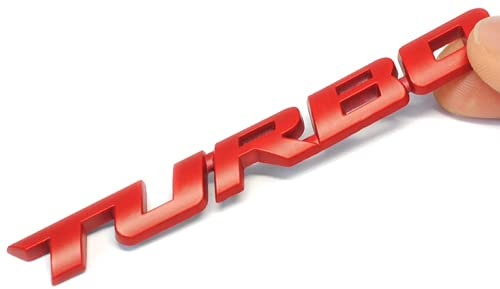 Turbo 3D Schriftzug Emblem Aufkleber Sport Sticker Tuning Auto Logo Metall ROT
