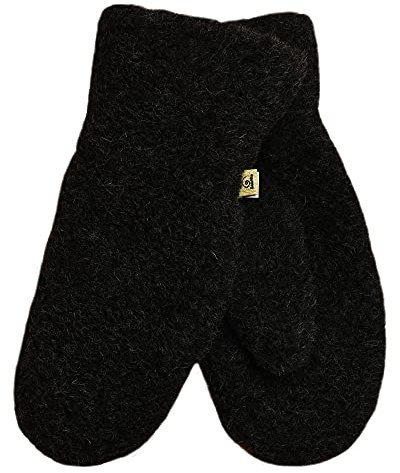 SamWo, Fäustlinge/Handschuhe aus 100% Merinowolle, wohlig warm (XS, schwarz)