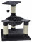 nanook Kratzbaum Katzenbaum klein Peppy - XXL Liegemulde - großer Sitzplatz - 4 Kratzstämme Ø 9 cm - grau - 80 x 62 x 62 cm