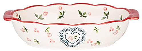 YUEYOULII Ramequin Four Plat de Cuisson en céramique, Plat de Cuisson en céramique rectangulaire avec Double poignée, Coiffure à pâtisserie de la Coiffure, poêle à pâtisserie Plat à Four (Color : B)