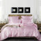 Damier Bettwäsche 135x200cm Rosa Satin Bettbezug Set Glatt Glänzend Hochwertiges Satin Deluxe Deckenbezug mit Reißverschluss und Kissenbezug 80 × 80 cm