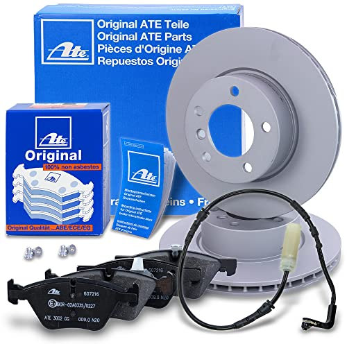 ATE Bremsenset Vorderachse inkl. Bremsscheiben vorne Ø 300 mm und Bremsbeläge vorne + Verschleißkontakt Kompatibel mit BMW 1er (E88, E82), 3er (E90, E91), Z4 Roadster (E89)