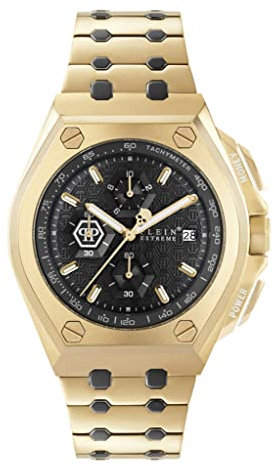 Philipp Plein Herren Chronograph Quarz Uhr mit Edelstahl Armband PWGAA0621
