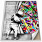 Boikal Collection Banksy Wandbild ohne Rahmen Bild Vintage Zeitung Stil Poster - Graffiti Hinter Vorhang - 1-teilig, 50 x 70 cm B2