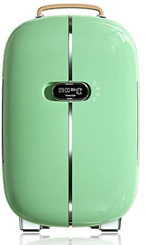 HMTE 13 L Mini Beauty Fridge Fashion Cosmetic Car Refrigerator lectric Cooler And Warmer Small And Light Double Door Cosmetic Fridge,White (Green)