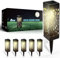 FLOWoodSolar Bodenleuchte LED Solar Gartenleuchte wasserdicht IP65 Solarlampe für Garten Außen mit Erdspieß Kunststoff 6 x 6 x 28 cm Warmweiß 6 Stück