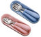 Couverts pour Enfant, Ustensiles pour Bébé Cuillère et Fourchette, Couverts pour Enfants en Inox, Pour la Maison et les Voyages (4 Pièces, Composé de 2 ses)