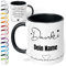 Dankeschön Geschenk für Freunde & Kollegen: Tasse „Danke für die schöne Zeit“ - personalisiert mit Namen 330ml Keramik Kaffeetasse mit Spruch als Abschiedsgeschenk (Schwarz)