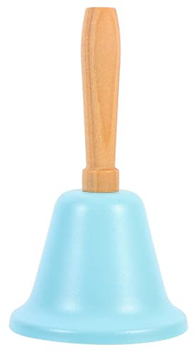 Blaue Klingelnde Handglocke Metallhandglocke mit Holzgriff 12Cm/ 4. 72In Laute Klare Rufglocke Weihnachtsglocke für Weihnachtsdekorationen Hochzeit Abendessen Schule