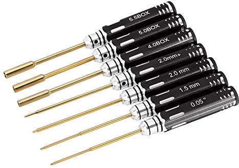 INJORA Tournevis Hexagonaux Écrou Chauffeur Clé HSS Kit D’Outils RC pour TRX4M SCX24 FCX24 1/18 1/24 RC Mini Crawler Voiture,7PCS