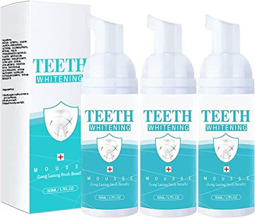 Teethaid Mouthwash-Teethaid Mundwasser,Toothpaste Whitening-Teeth Whitening Foam Toothpaste, Zahnweißschaum Schaum Zahnpasta, Tiefenreinigungsgummi Zahnreinigungsschaum,50ml (3 stück)