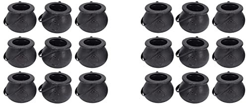 WETPET 20 Pezzi Nero Calderone Porta Caramelle Pentola Manico Secchiello per Caramelle di Bollitore