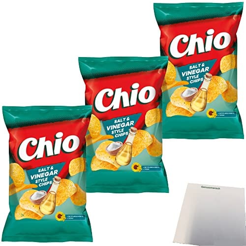 Chio Chips Salt & Vinegar Chips 3er Pack (3x150g Packung) + usy Block