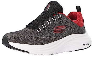 Skechers Vapor Foam Varien-Sneaker für Herren, Schwarzes Mesh-Synthetik-roter Besatz, 44 EU